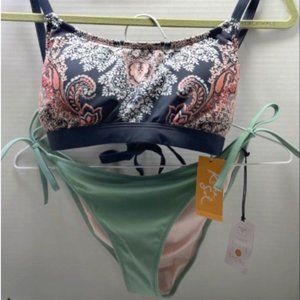 A set of a two different colors of bikinis